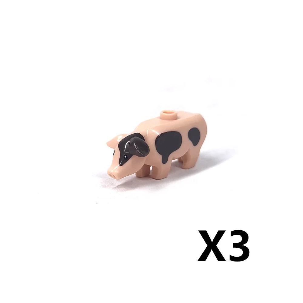 MOC ZOO Farma Zvířat Stavební Kostky Sova Ještěrka Chobotnice Veverka Prase Pes Kuře Kočka Holub Myš Vlk Králík Mini DIY Kostka K060