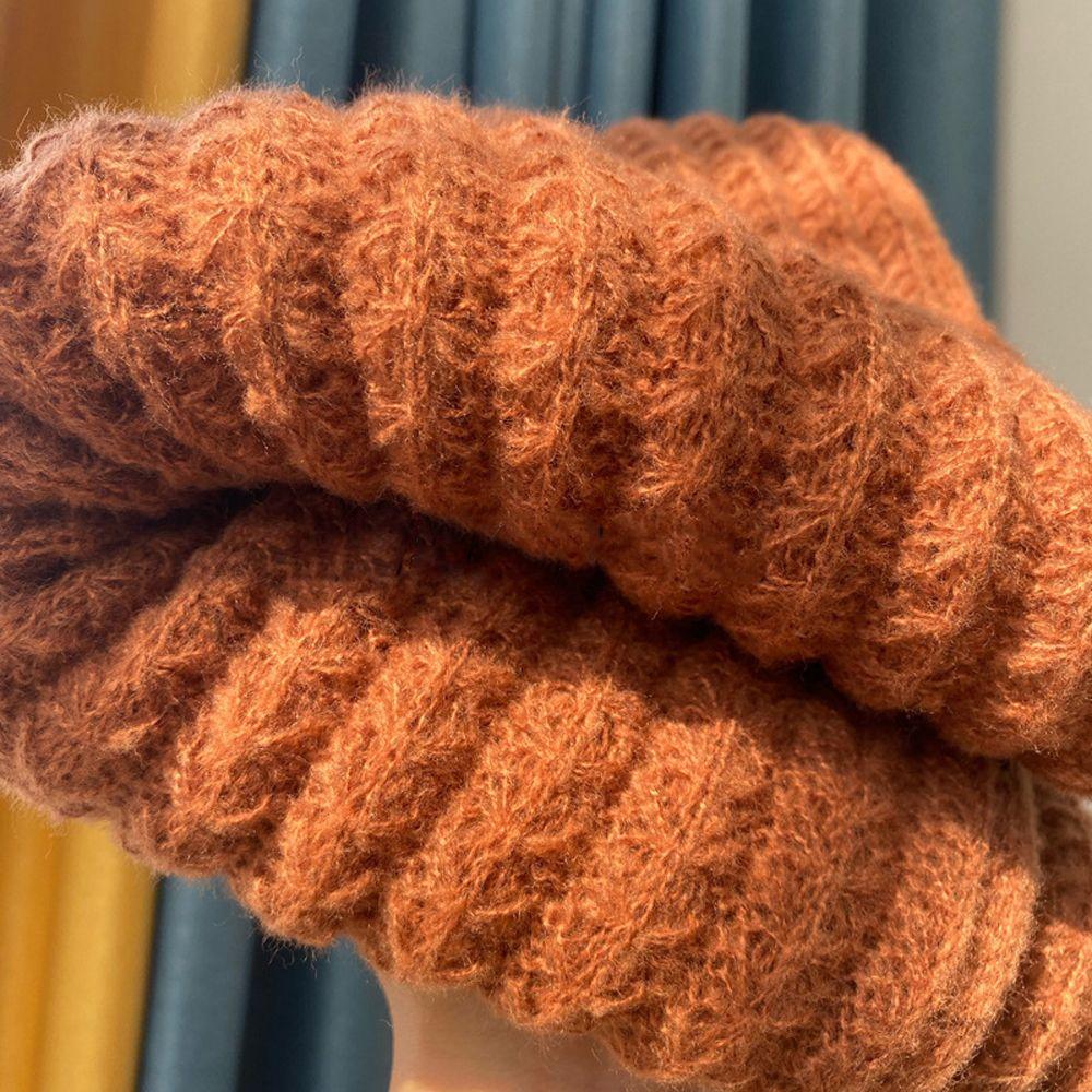 Elegant Warm Thicken For Girls Winter Korean Long Shawls Knitted Scarf Women Scarves Solid Color