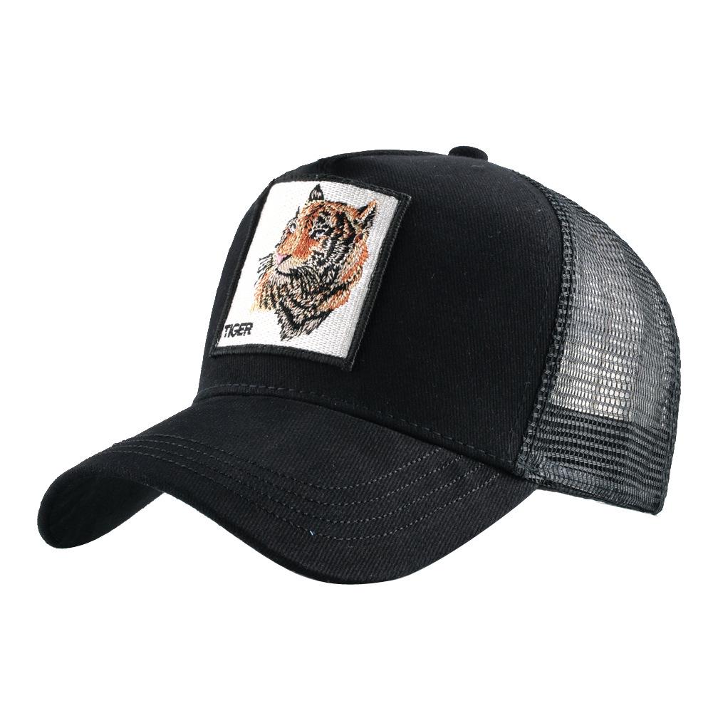 European & American Retro Cotton Embroidered Animal Mesh Baseball Cap