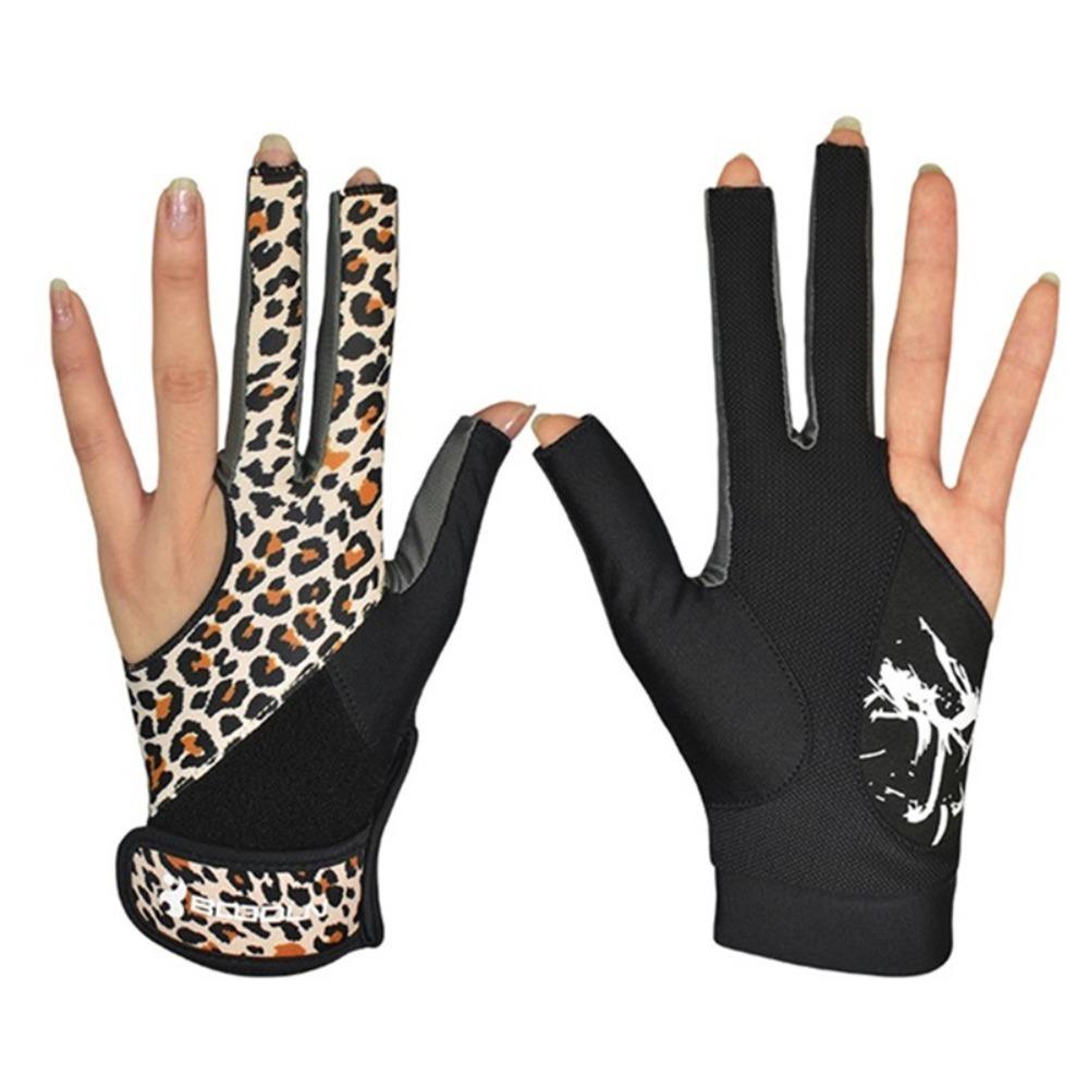 

High Elasticity Three Finger Gloves Quick-Drying Table Tennis Gloves Sports Gloves Training L - Leopard Print