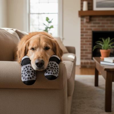 4pcs/set Waterproof Anti-Slip Dog Socks Adjustable Anti-Scratch Dog Shoes Breathable Reflective Pet Paw Protection