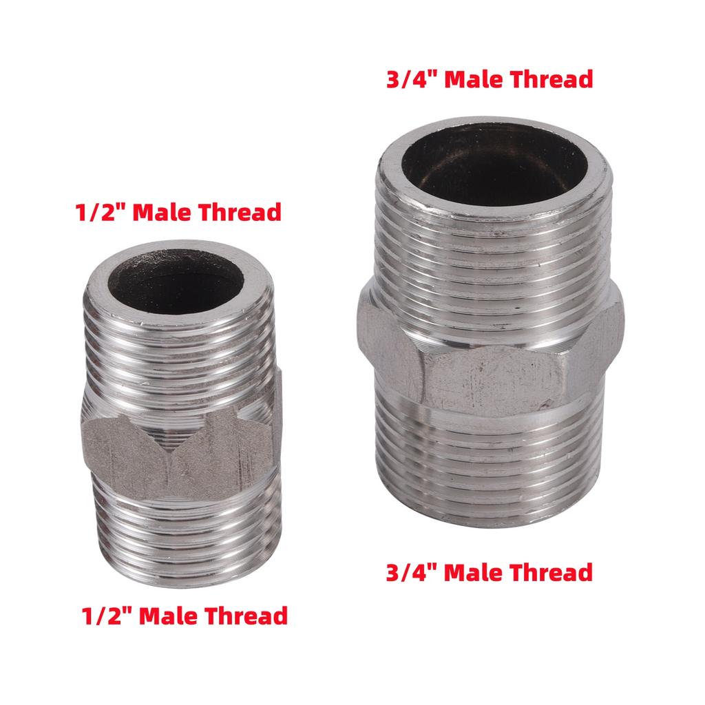1/5Pcs Equal Double Male Straight Connector 1/2''3/4''1'' External Thread Car Washing Machine High-Pressure Pipe Extension Joint