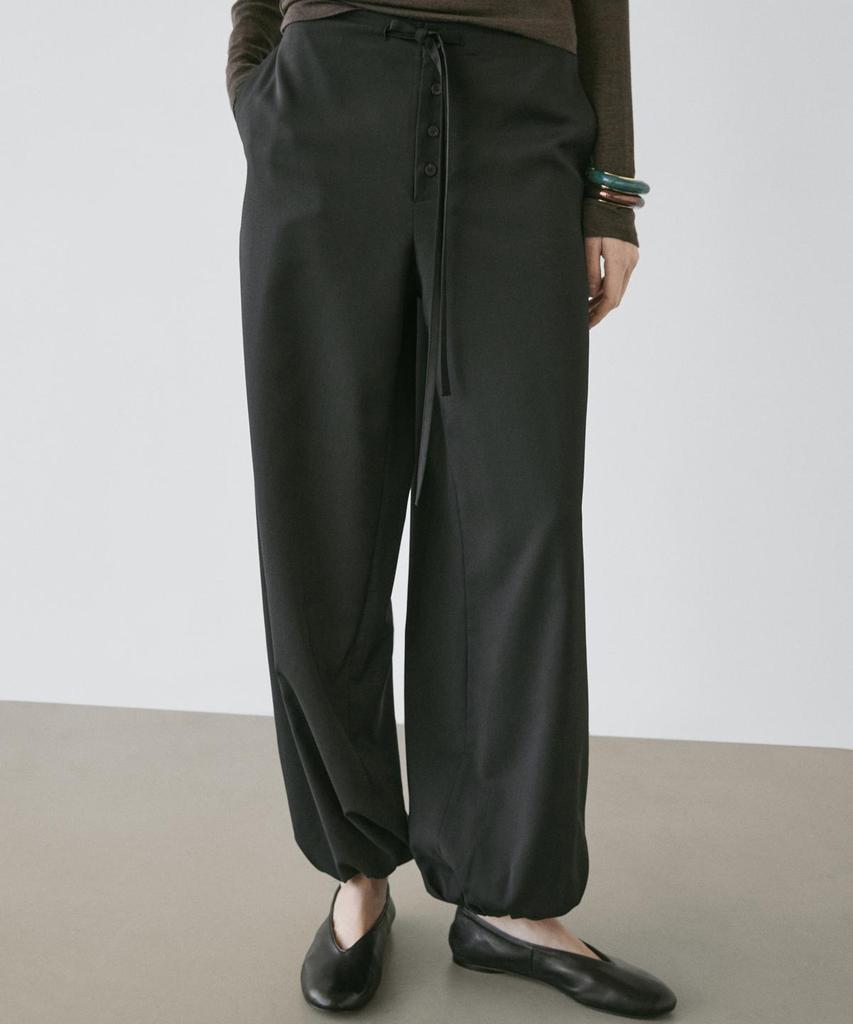 Masimodutti Wool Sarouel Tie Pants