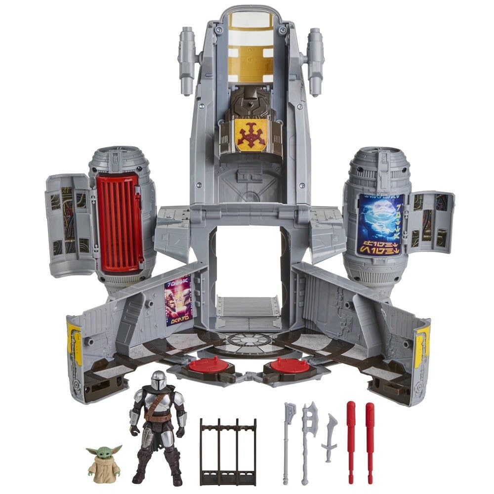 Hasbro STAR WARS Glogoo ActionVerse Pojazd Razor Crest 35cm Mandalorian Glogoo Action Zabawka Unisex dla Wieków G2841 Autentyczny / Zestaw Zabawowy, 2 w 1 &