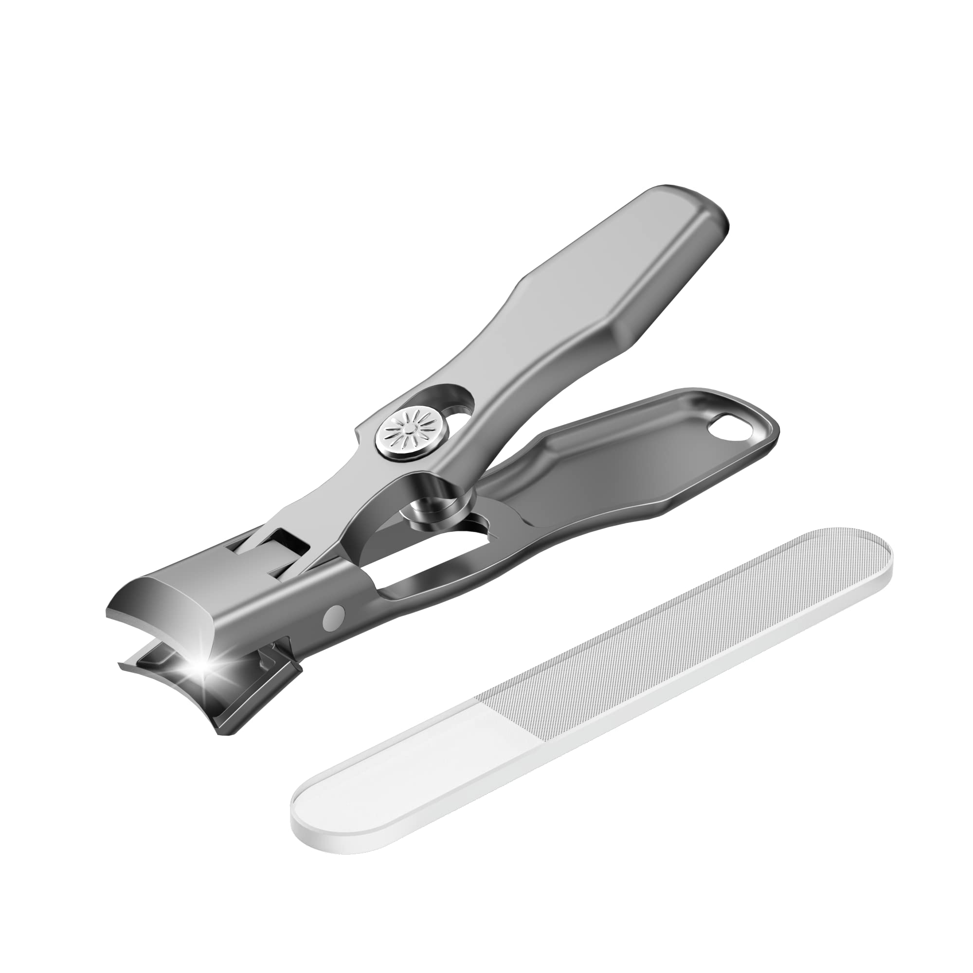 

stainless steel nail and a nail file set with an High-quality Japanese-made clippers, shatterproof, extra-large opening.