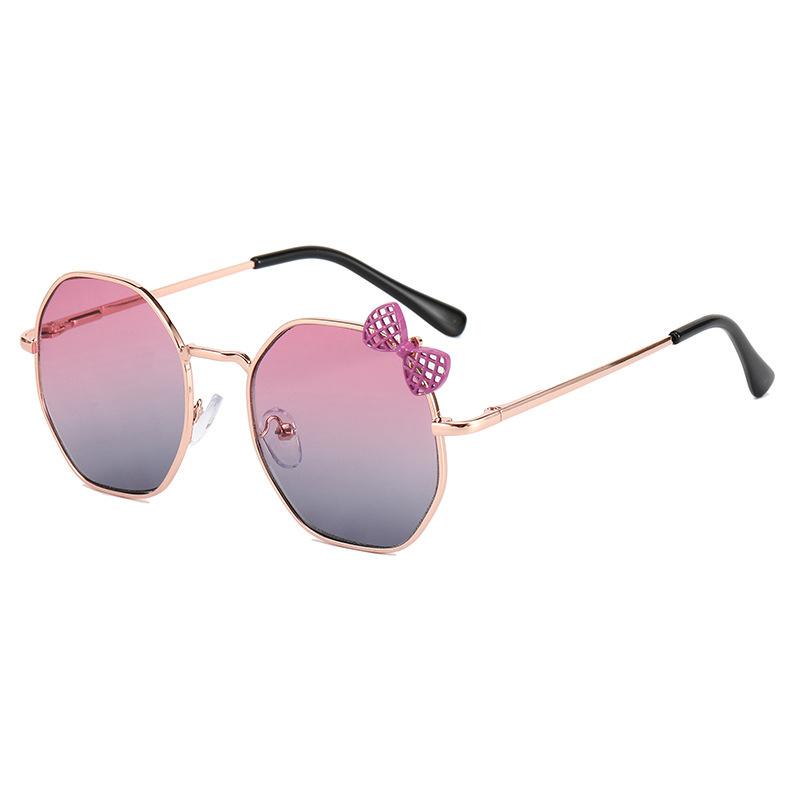 2025 B010 Polygonal Trendy Children's Glasses Sunglasses Trendy and Fashionable Men's and Women's Bow Metal Sunglasses
