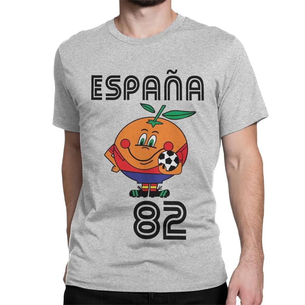 Nuovo modello 2025 T-shirt Naranjito Uomo Donna Cotone Girocollo Espana 82 Mascotte Spagna 1982 Calcio Maglietta Tessuto