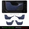 For Tesla Model 3/Y -2025 Door Anti-Kick Suede Mats Front Rear Door Panel Stickers Fur Leather Anti-friction Mat Full Fit