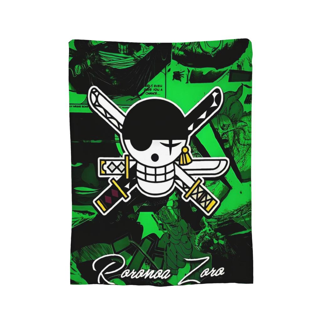Luffy Roronoa Zoro Blanket Anime Wool Novelty Warm Throw Blankets for Home Restaurant Autumn/Winter,
