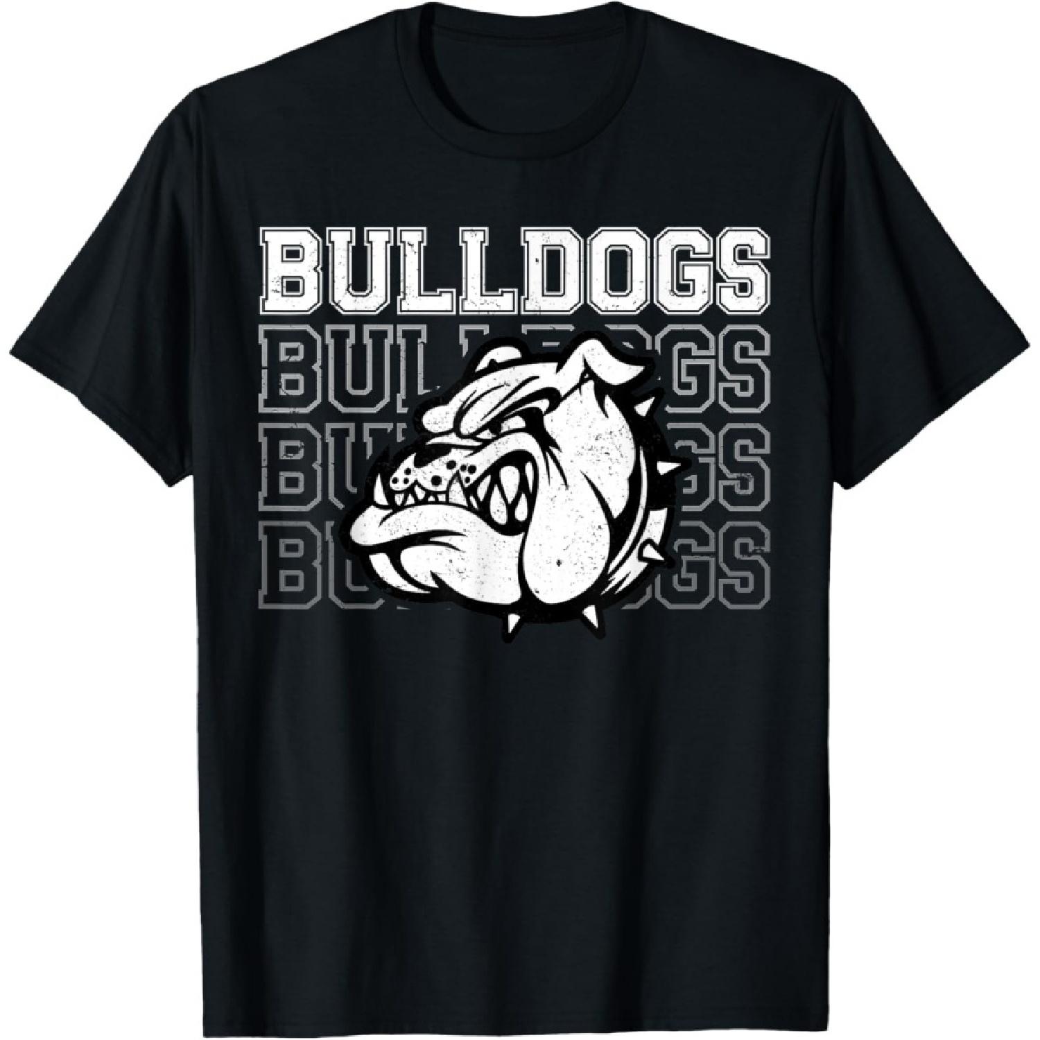 Маскот Бульдоги Командный дух Винтажная футболка для спортивного болельщика(1) S