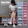 Household Thicken Transparent Stackable Shoe Box Dustproof Shoes Storage Box Organizer CaseBlue