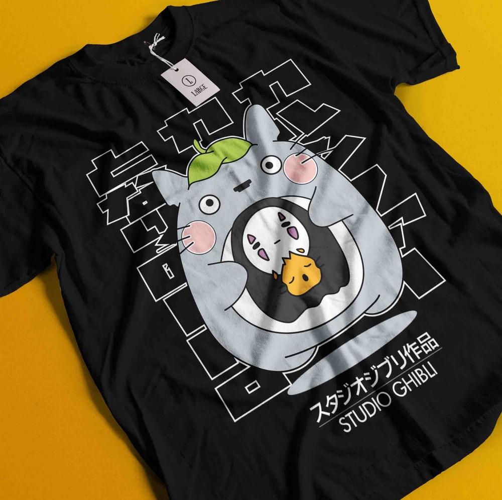 

Мой сосед Тоторо Футболка Студия Ghibli Унесенные призраками Аниме Подарочная Футболка Все Размеры M