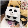Cute Cartoon Panda Canvas Bag With Zipper Closure For Daily Use And School
