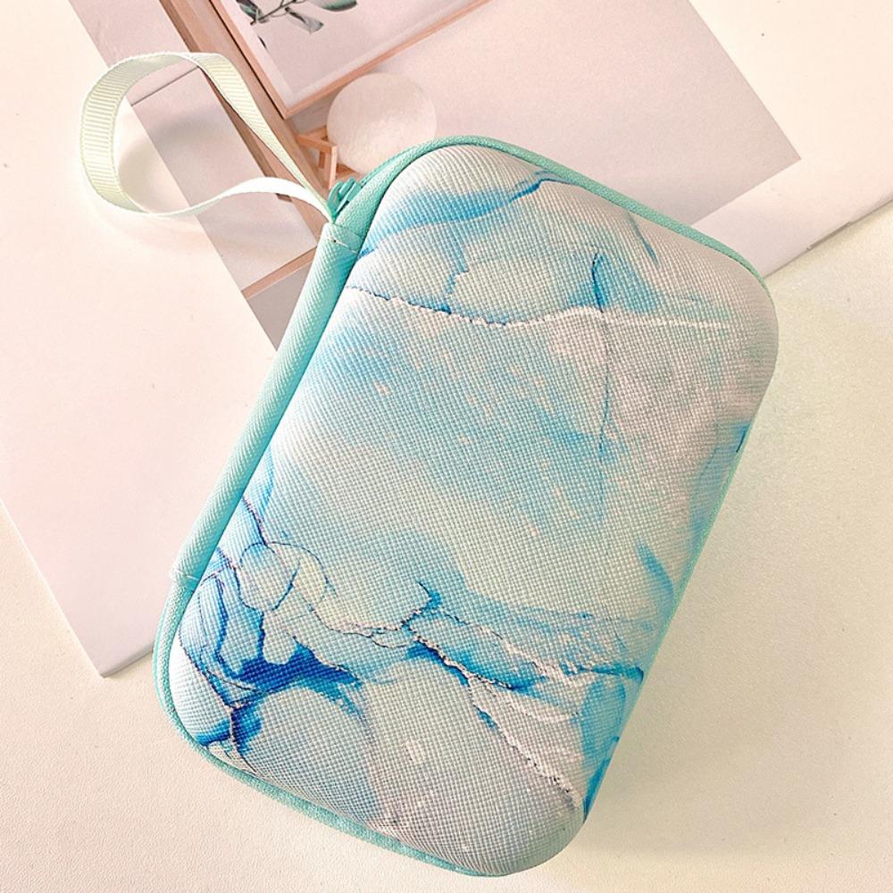 Cartoon Print Data Cable Storage Box Hard Shell Coin Purse Portable Charger Protective Cover