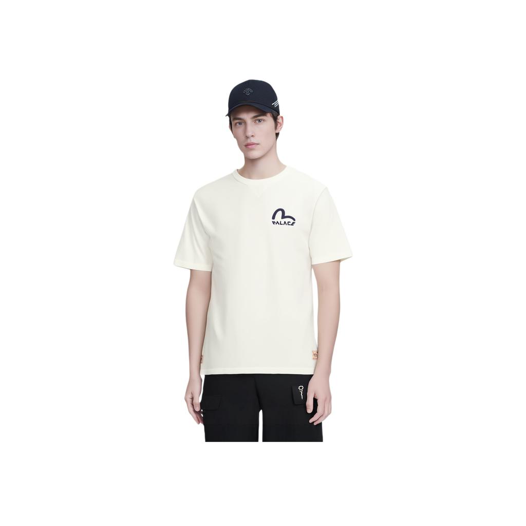 Palace X Evisu Co-Branded Seagull Print Round Neck Short Sleeve T-Shirt Unisex Tops White P21EVTS004