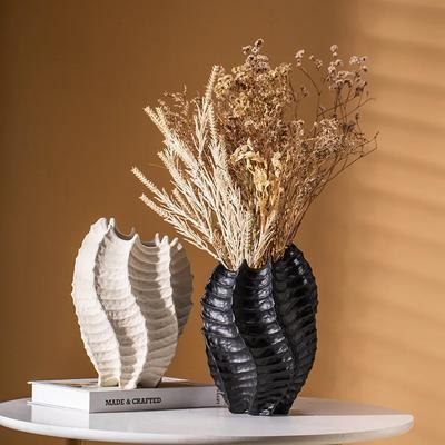 For Ceramic Vase Irregular Folded Paths Abstract Ceramic Crafts Flower Vase Flower Arrangement Accessories Home Decoration