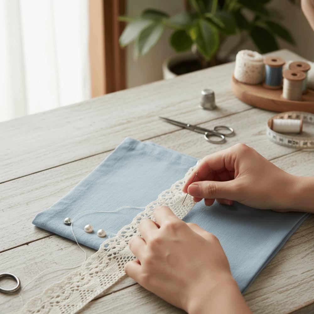 1pcs 10 Yards Length Lace Trim Sewing Cotton Thread Lace Ribbon Roll For Sewing Projects