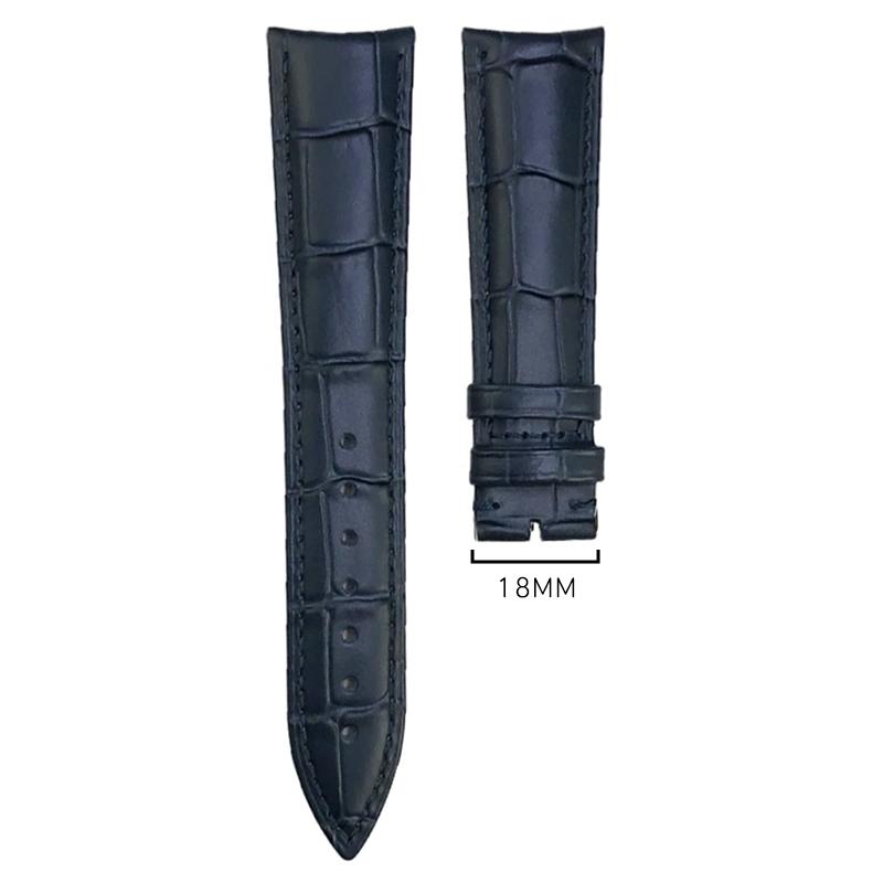 19mm 20mm 21mm 22mm Calf Leather Watchband for Jaeger LeCoultre Master Control Genuine Blue Black Cowhide Curved End Watch Strap