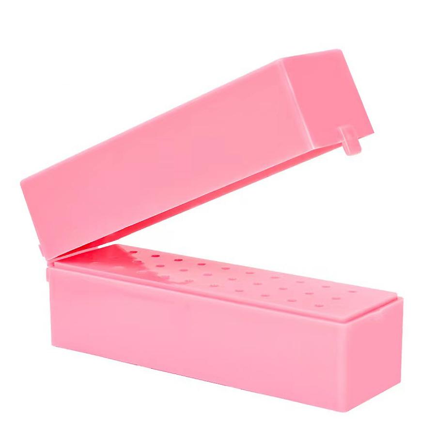 

Кейс для хранения 30 фрез для маникюрного аппарата, Портативный органайзер и подставка для дисплея для насадок для нейл-арта, Салонные аксессуары розовый