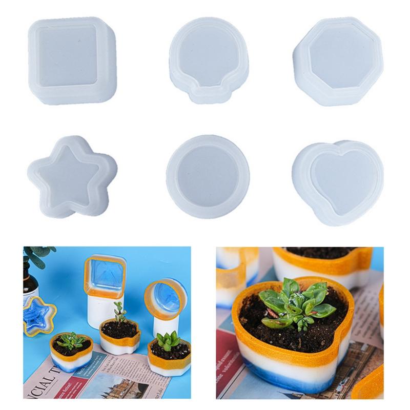 Handmade Succulent Planter Flowerpot Silicone Mold Concrete Plant Flower Pot Epoxy Resin Mold DIY Candle Holder Mould