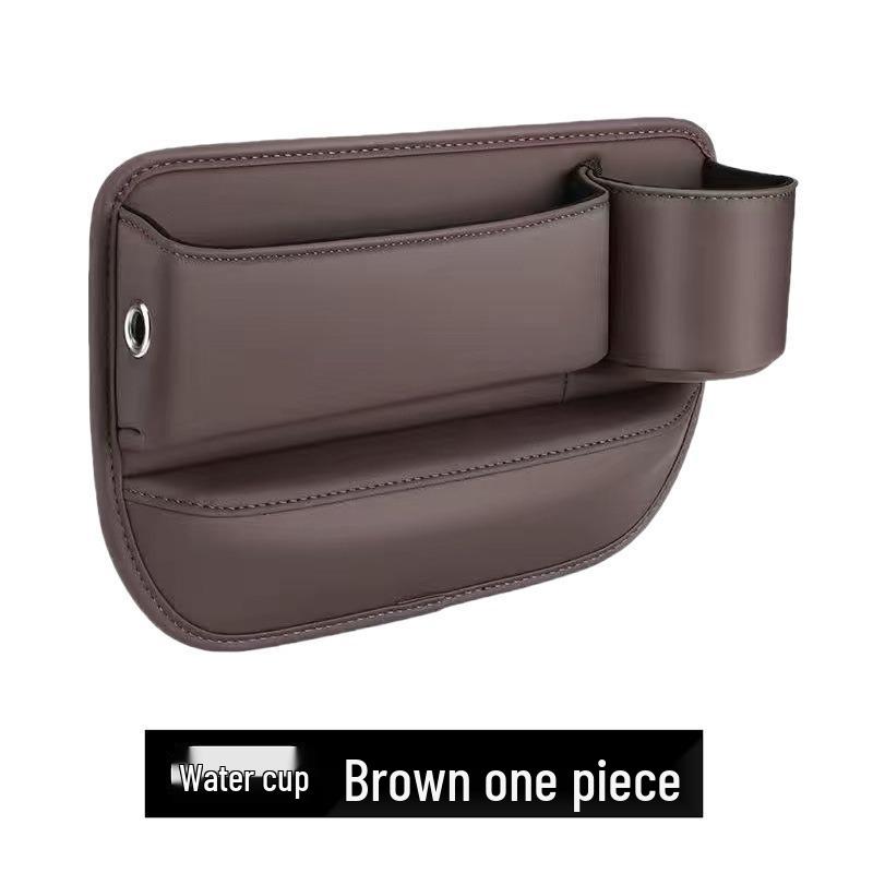 Leakproof Leather Car Seat Gap Organizer with Cup Holder
