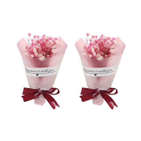 2 st Minitorkade Blomsterbuketter Konstgjorda Rosor Naturlig Brudslöja Blomsterbukett för Fotorekvisita DIY-Hantverk Hem Bröllopsfest Dekoration