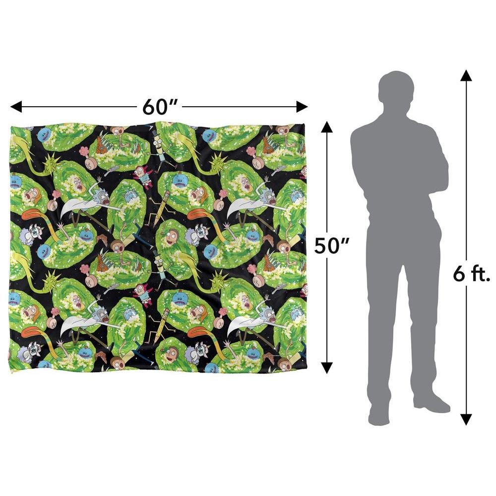 Rick And Morty Portal Mayhem Silky Supersoft Blanket