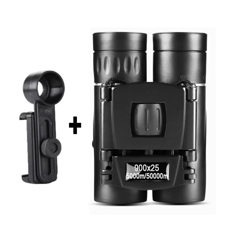 900x25 HD Zoom Portable Powerful Binoculars Long Range BAK4 Telescope Folding Low Light Binoculars for Hunting Camping
