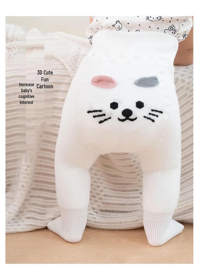 Infant Velvety Big Butt Base Layer Jumpsuit with Socks - Warm Autumn/Winter Style for Boys & Girls