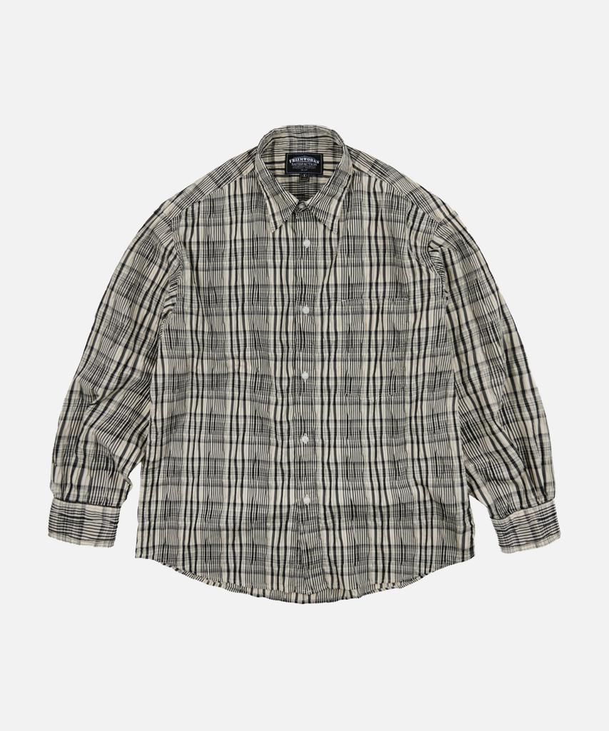 FRIZMWORKS Gathered Check Shirt _ Black