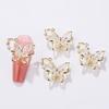 10Pcs Butterfly Nail Art Charm Rhinestone Faux Pearl 3D Butterfly Shape Nail Design Jewelry DIY Crafts Nail Decoration Accessories