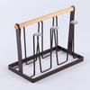Glasses Drainer Tea Cup Holder Stand Drying Rack Coffee Mug Tumbler Organizer Wood Handle Kitchen Counter Storage Metal Iron