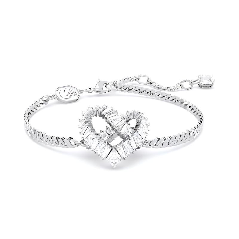 Swarovski Matrix heart-shaped fashionable, versatile and exquisite bracelet for women, silver 5648299 серебряный