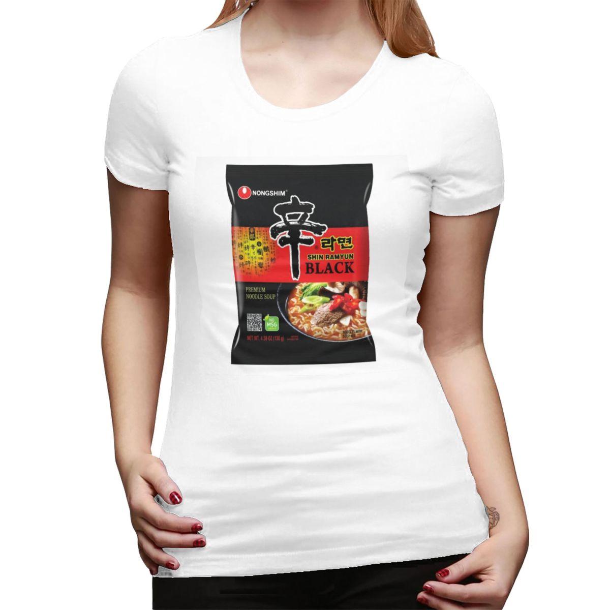 

Футболка Nongshim Shin Ramyun для женщин с круглым вырезом Уличный стиль Футболки Женские футболки Короткая летняя одежда Топы S