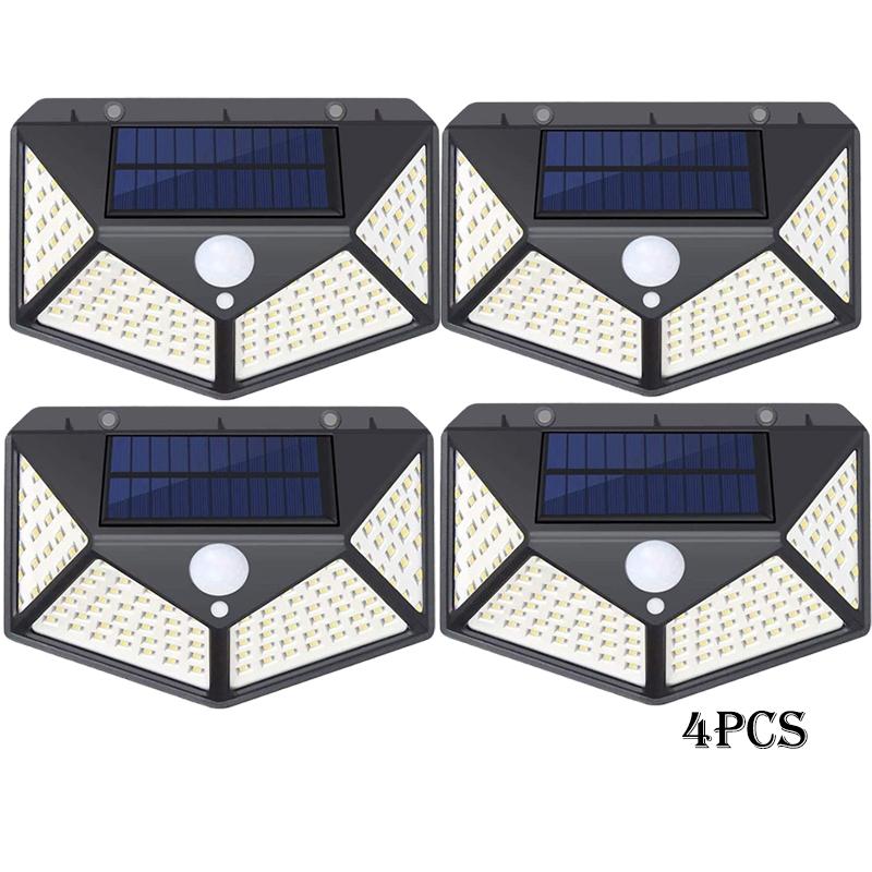 2/4/8/10PCS Solar Light Outdoor 100 LED Wall Lamp PIR Motion Sensor Lamp Waterproof LED Lights For Garden Street Decoration