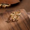 Hollow Star Shape Finger Ring Thumb Adjustable Opening Design Titanium