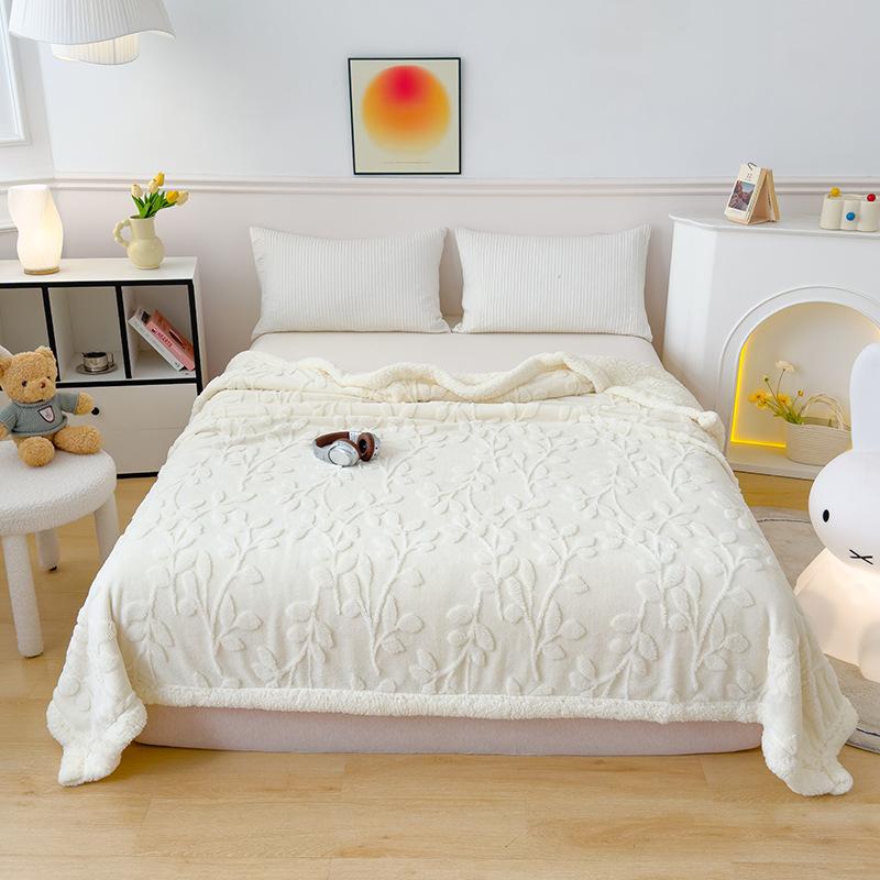 A Tapestry Blanket Polyester Wool Blanket Thickened Warm Leisure Office Nap Blanket Soft Breathable Bedspread Bedclothes