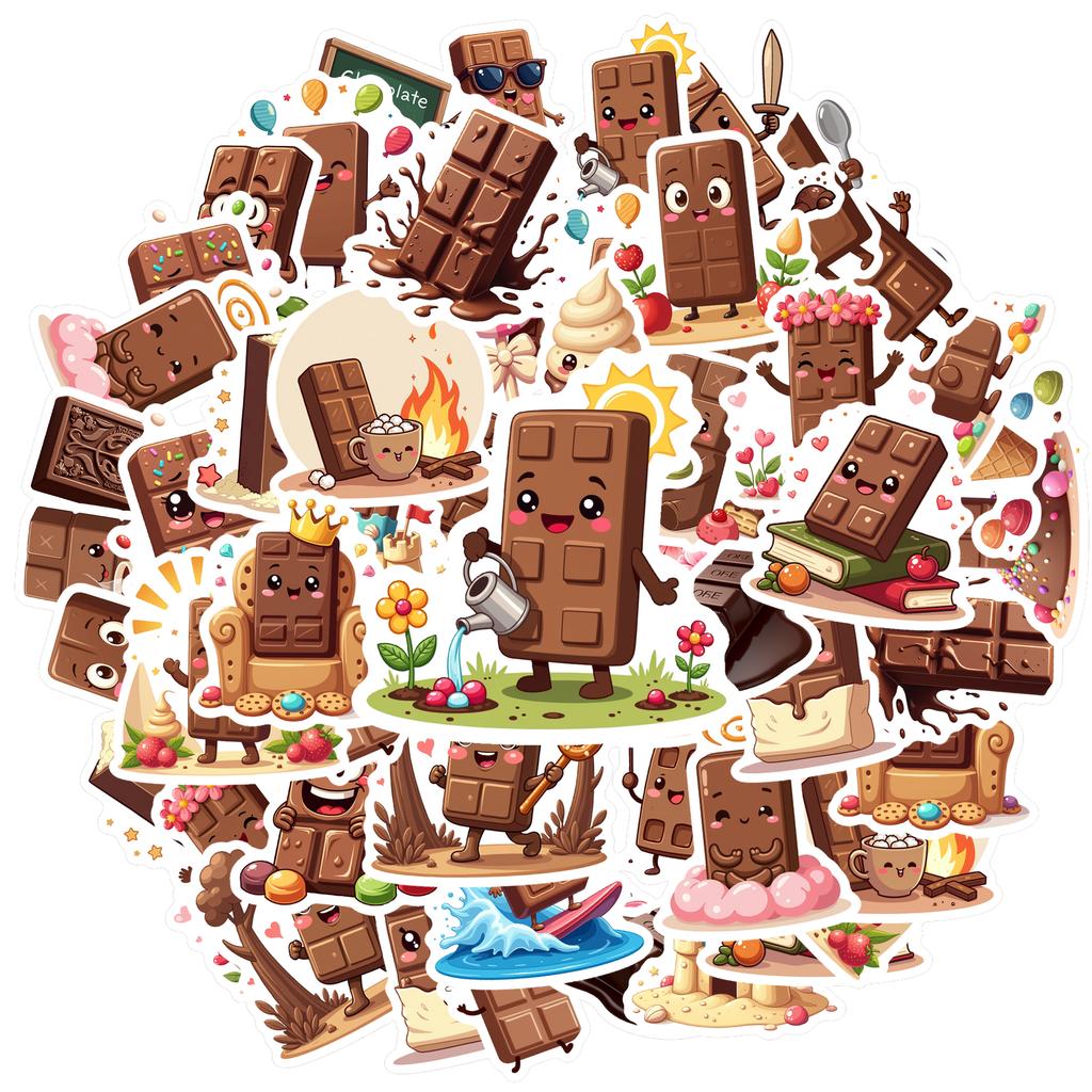 35pcs Chocolate Cookies Candy Sticker Waterproof Graffiti Computer Luggage Self Adhesive Personalized Stickers
