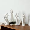 Abstract Couple Statue Lover Collectible Art Hugging Crafts Minimalist Sculpture for Office