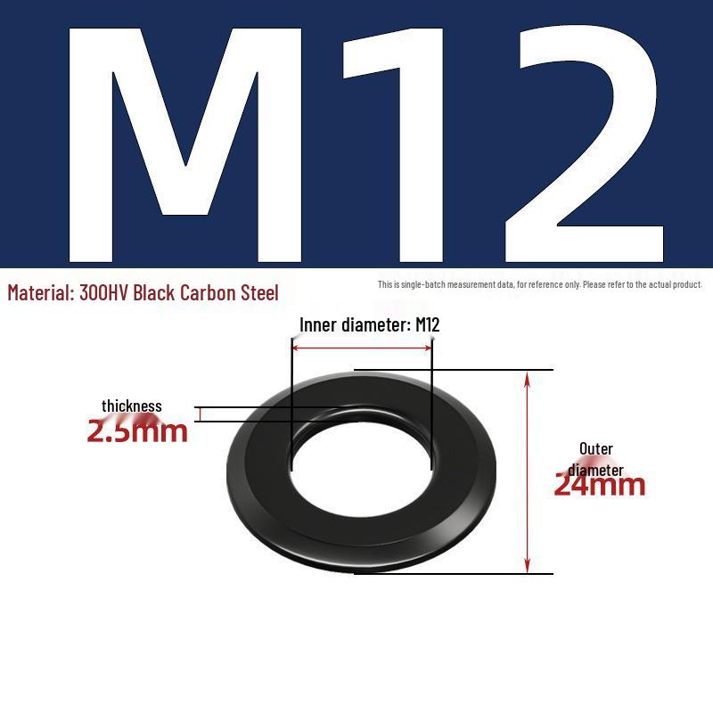 Chamfered Flat Washer 304 Stainless Steel, Blue-White Zinc, Black Zinc, GB97.2, Shim M5 M8 M16