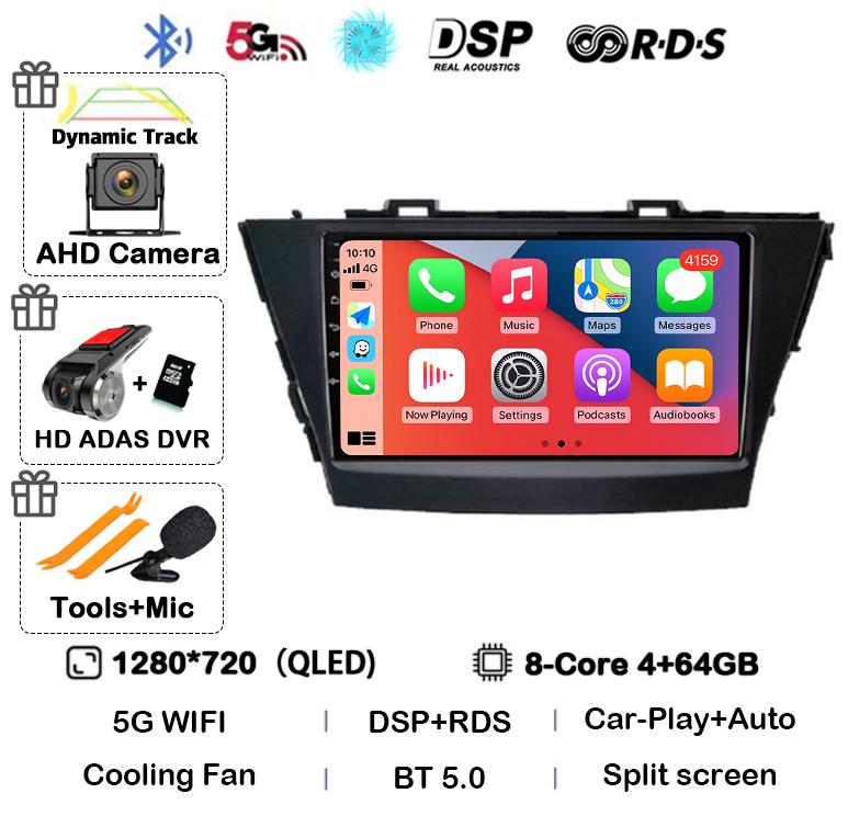 Android 14 Carplay For Toyota Prius Plus V Alpha 2012 2013 2014 2015 2016 2017 LHD/RHD Car Radio Multimedia Player Stereo GPS BT