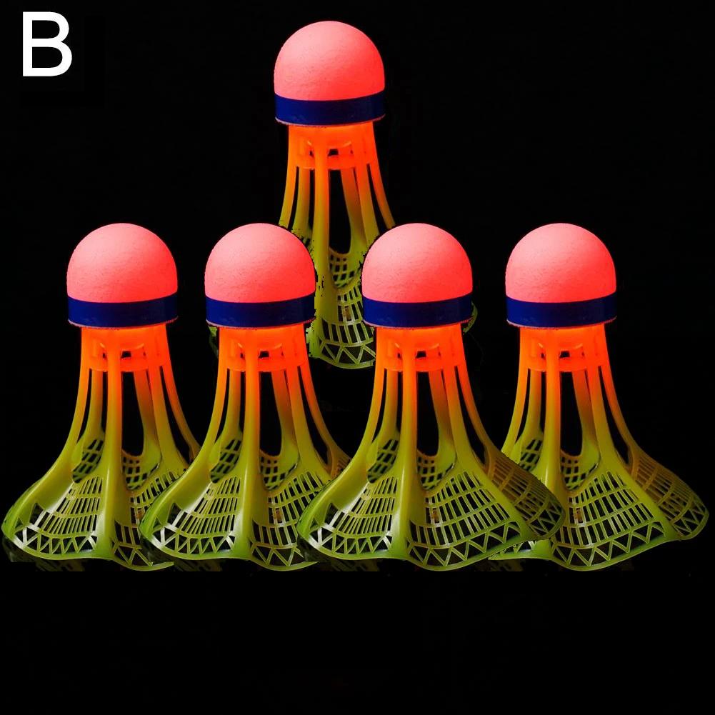 Glow-in-the-Dark LED Badminton Shuttlecocks (1/2/5 Packs): Windproof Design for Practice & Nighttime Play