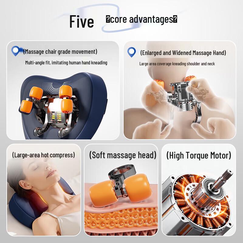 Aux Kneading Massage Cushion for Neck, Shoulder & Back