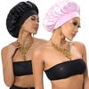1pc Women's Solid Color Satin Wide-Brimmed Shower Cap, Suitable for Daily Use Silk Bonnet Satin Bonnet