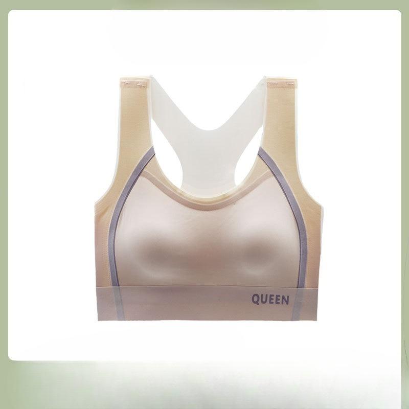 Plus Size Women's Thin Non Mark Beauty Back Sports Shock Proof No Steel Ring Breathable Retraction Pair of Breast Underwear