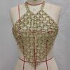 Punk Body Chain Bra Halter Chest Chain Raves Party Costumes Body Jewelry Accessories for Women Girls Clubwear