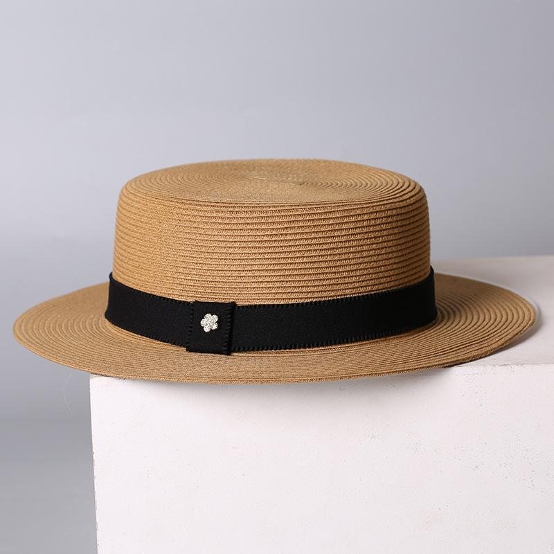 New webbing woven straw hat summer sunscreen fashion show face small bucket hat outdoor travel beach hat
