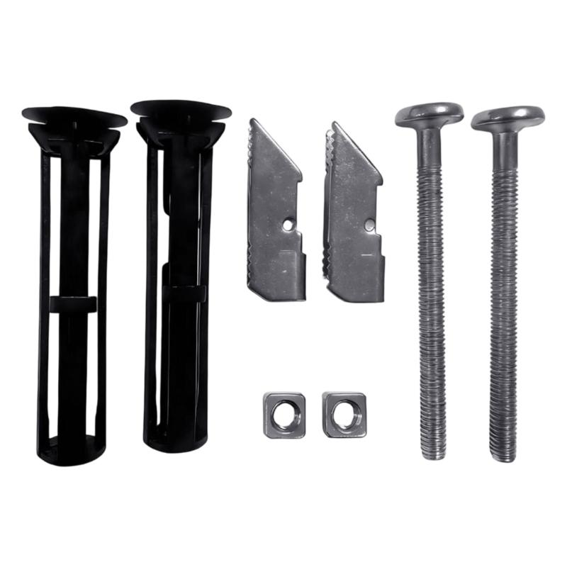 Toilet Seat Fastener Set Waterproof Stainless Steel Mounting Bolts with Expansion Sleeves and Washers, 2 Piece Set for Bathroom Repair