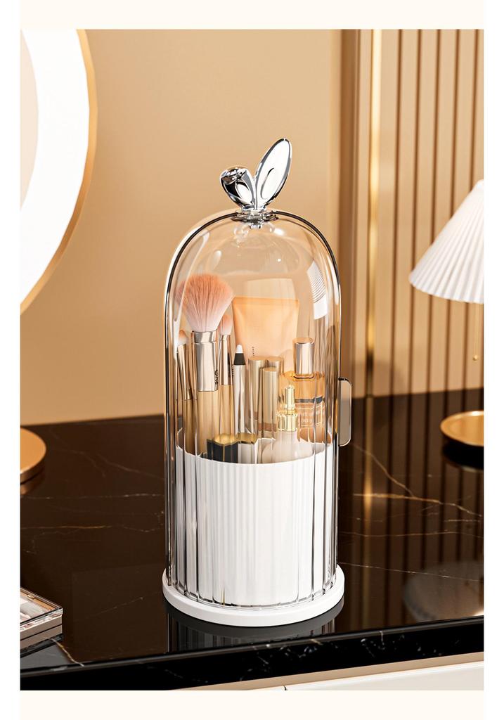 Desktop Rotating Makeup Brush & Cosmetic Storage Organizer
