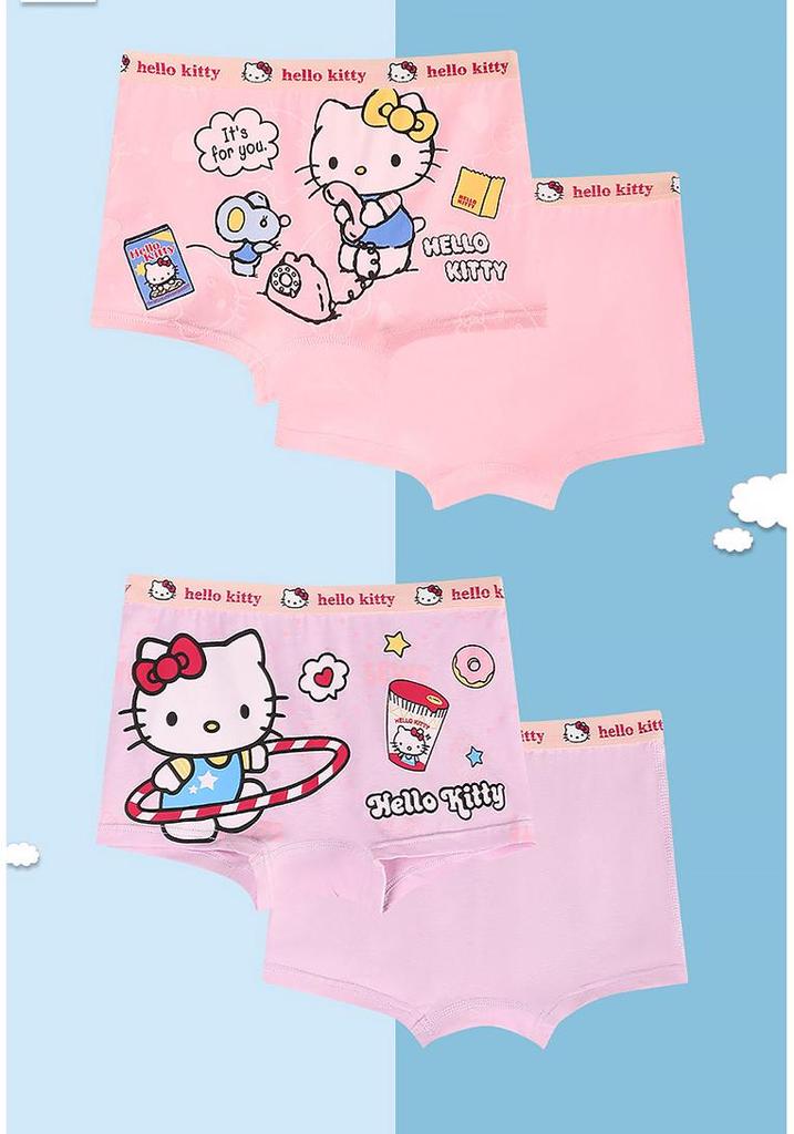 Class A Pure Cotton Girls' Cartoon Boxer Briefs - Breathable, Antibacterial Underwear for Small to Large Children